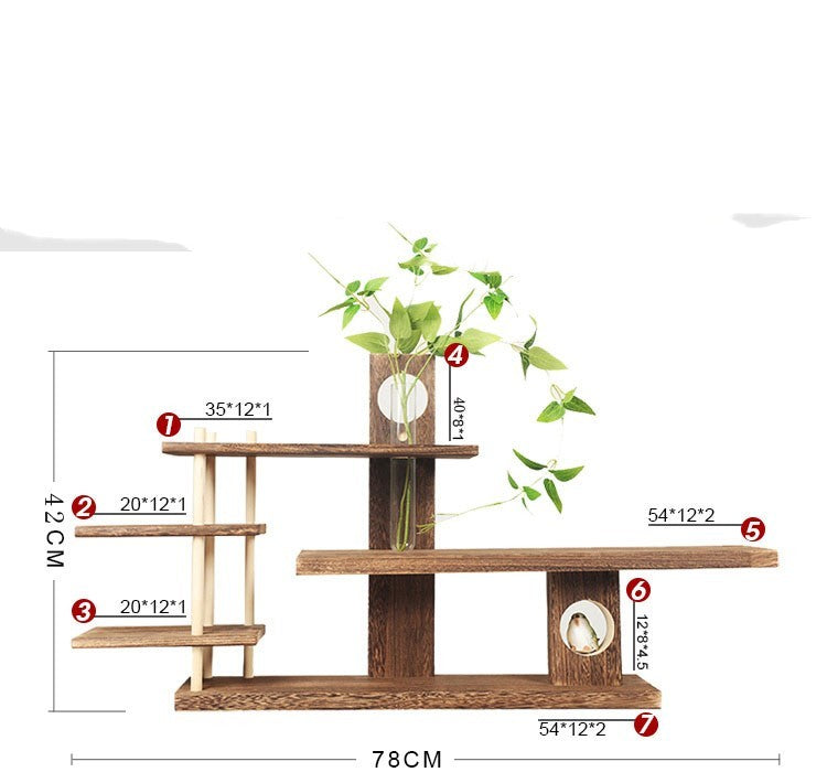 Chinese Style Solid Wood Kung Fu Tea Cup Storage Rack