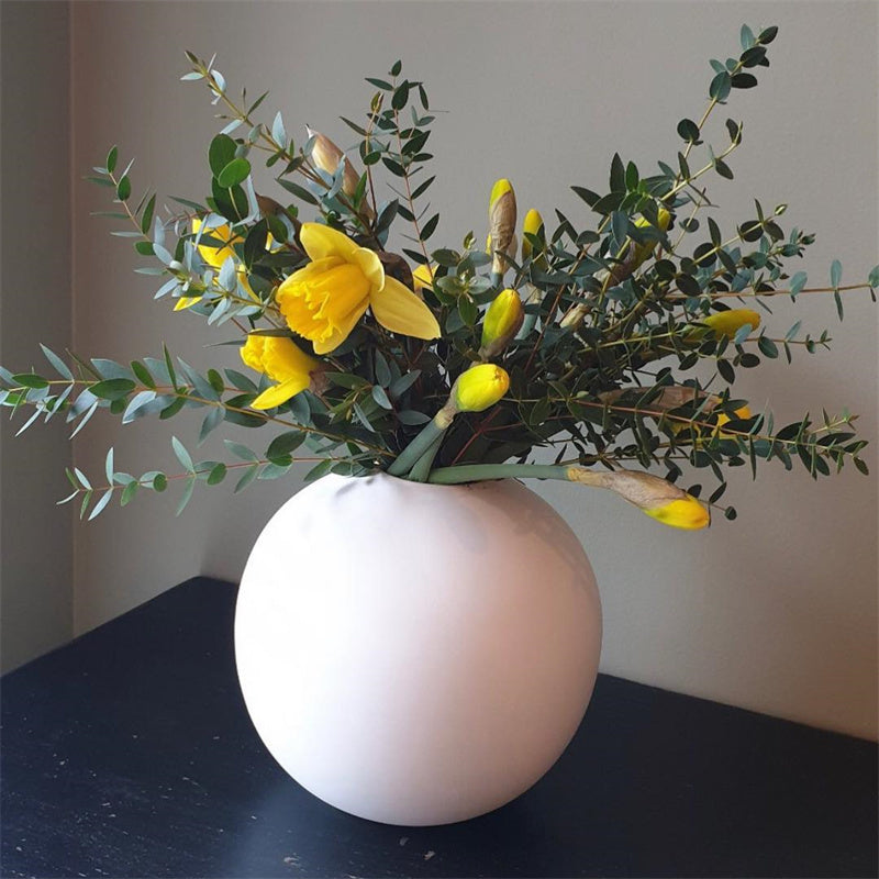 Light Luxury Round Ceramic Living Room Tabletop Vase Decoration Ornaments