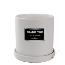 Indoor ceramic flower pot with tray