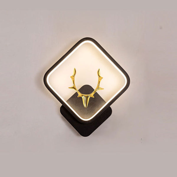 Lámpara de pared Art Deer Horn, estilo nórdico, regulable, con control remoto