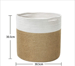 Woven Cotton Rope Flower Basket, Flower Basin Surface And Indoor Flower Basket