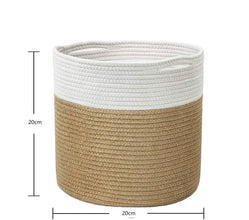 Woven Cotton Rope Flower Basket, Flower Basin Surface And Indoor Flower Basket
