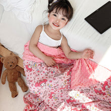 Manta de algodón con dibujos animados para niños, manta para cochecito y aire acondicionado.