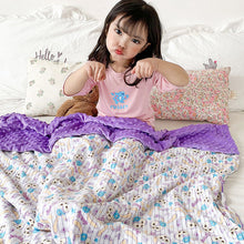 Manta de algodón con dibujos animados para niños, manta para cochecito y aire acondicionado.