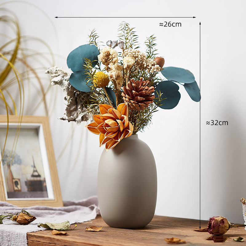 Retro Glass Vase, Creative Dry Flower Decoration, Living Room, Bedroom, Simple Desktop Flower Arrangement