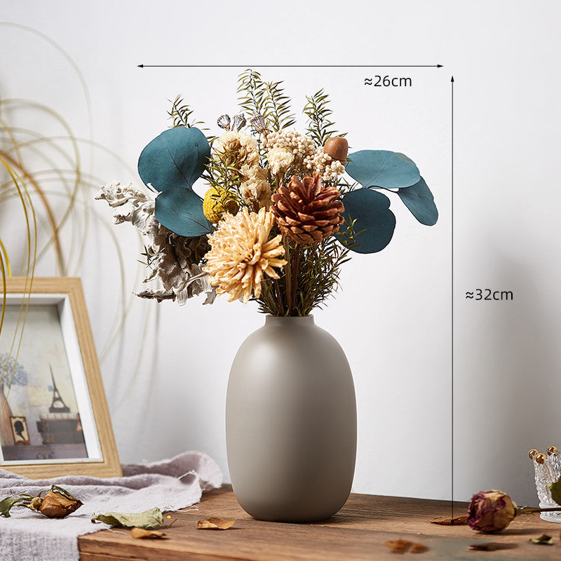 Retro Glass Vase, Creative Dry Flower Decoration, Living Room, Bedroom, Simple Desktop Flower Arrangement