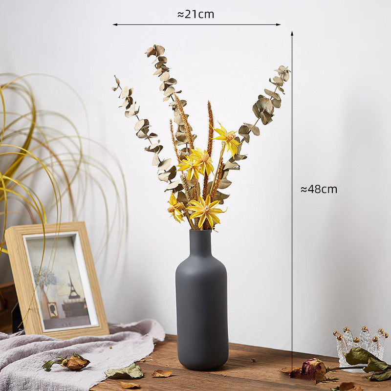 Retro Glass Vase, Creative Dry Flower Decoration, Living Room, Bedroom, Simple Desktop Flower Arrangement
