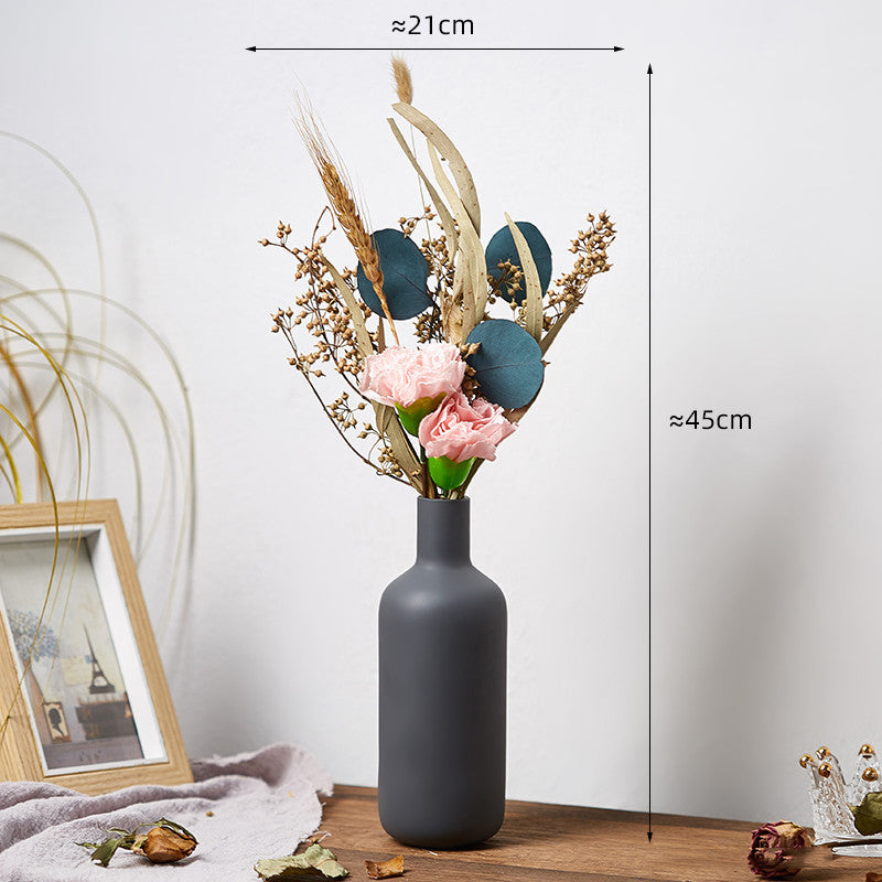 Retro Glass Vase, Creative Dry Flower Decoration, Living Room, Bedroom, Simple Desktop Flower Arrangement