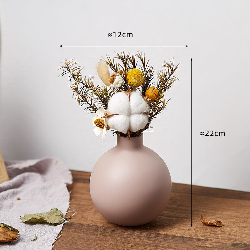 Retro Glass Vase, Creative Dry Flower Decoration, Living Room, Bedroom, Simple Desktop Flower Arrangement