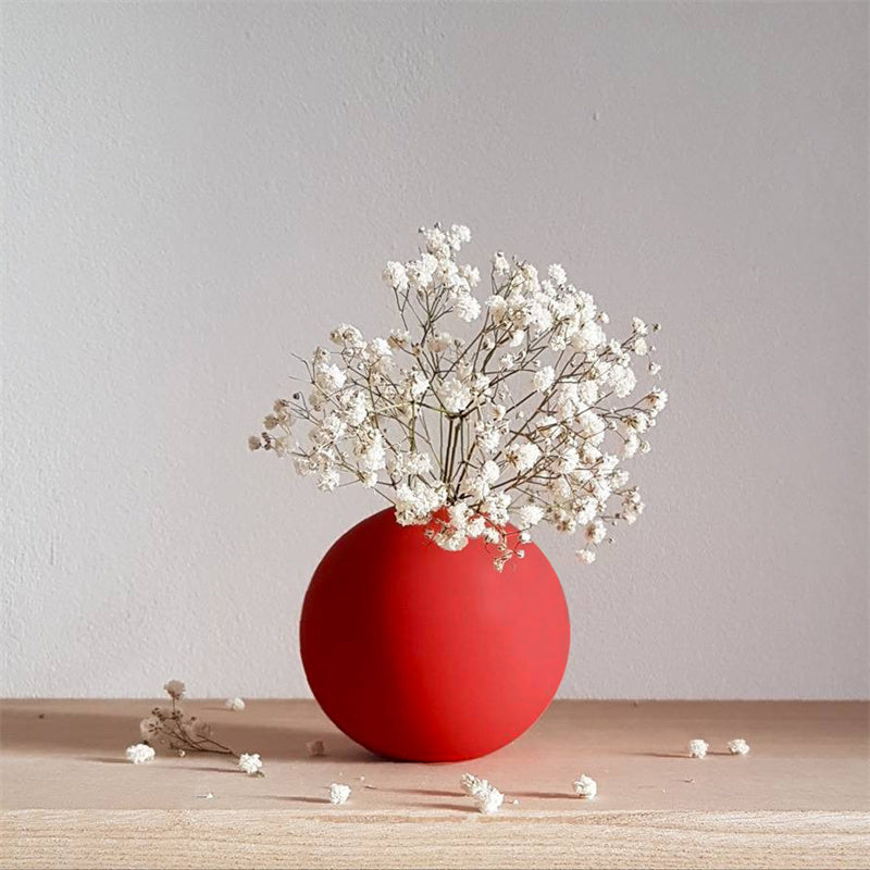 Light Luxury Round Ceramic Living Room Tabletop Vase Decoration Ornaments