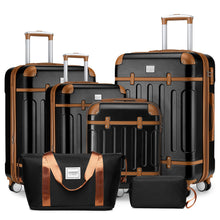 LARVENDER Luggage Sets 6 Piece Expandable Luggage Hardshell Suitcase Sets