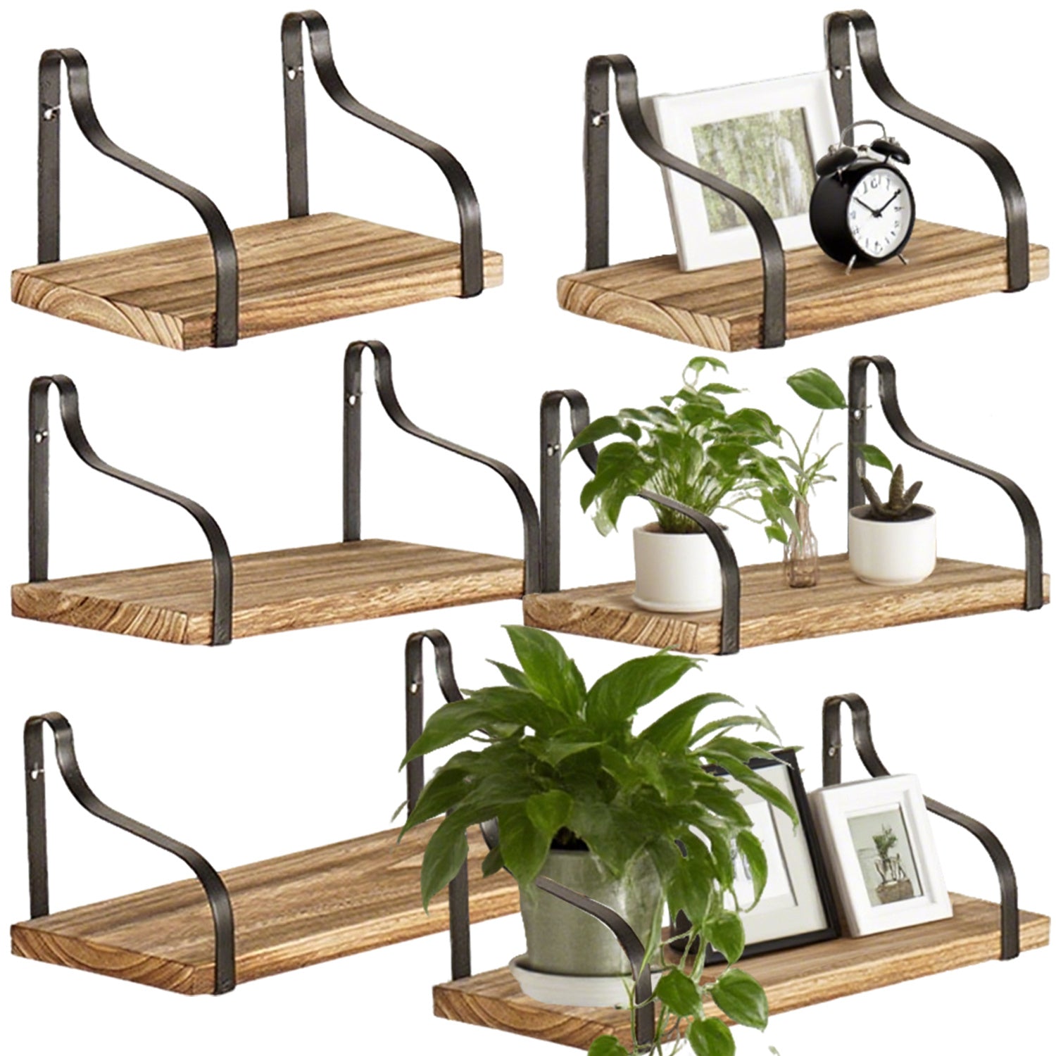 3 Pcs Wood Floating Shelves