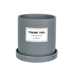 Indoor ceramic flower pot with tray