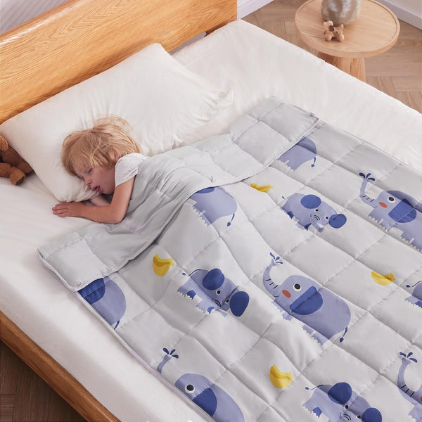 Anfie LuxeWeight Children’s Blanket (36"x48" 3lbs, Grey Elephant)