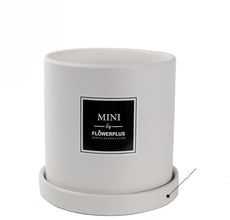 Indoor ceramic flower pot with tray