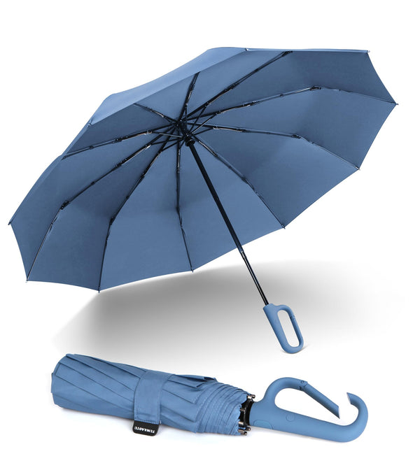 Original Handle Windproof Travel Umbrella - Umbrellas for Rain Sturdy and Durable Folding Umbrella - Compact 46" Large Umbrella - 1-2 Person Car Umbrella - Portable Automatic Open/Close Golf
