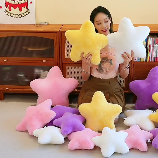 Star Pillow, Decorative Throw Pillows For Bed Couch, 15in Star Shaped Pillow Plush Floor Cushions Room Decor Pillow With Soft Faux Rabbit Fur For Sofa Bedroom Living Room
