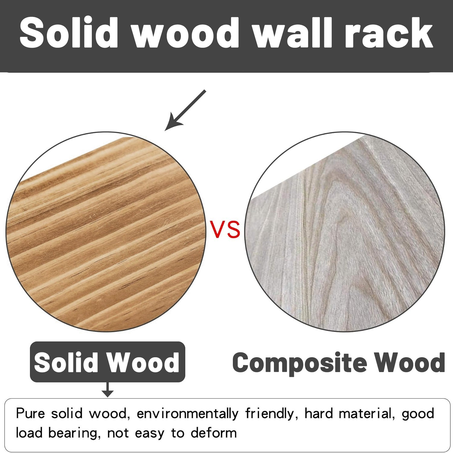 3 Pcs Wood Floating Shelves