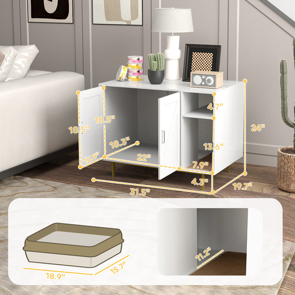 Cat Litter Box Enclosure End Side Table with Scratching Pad