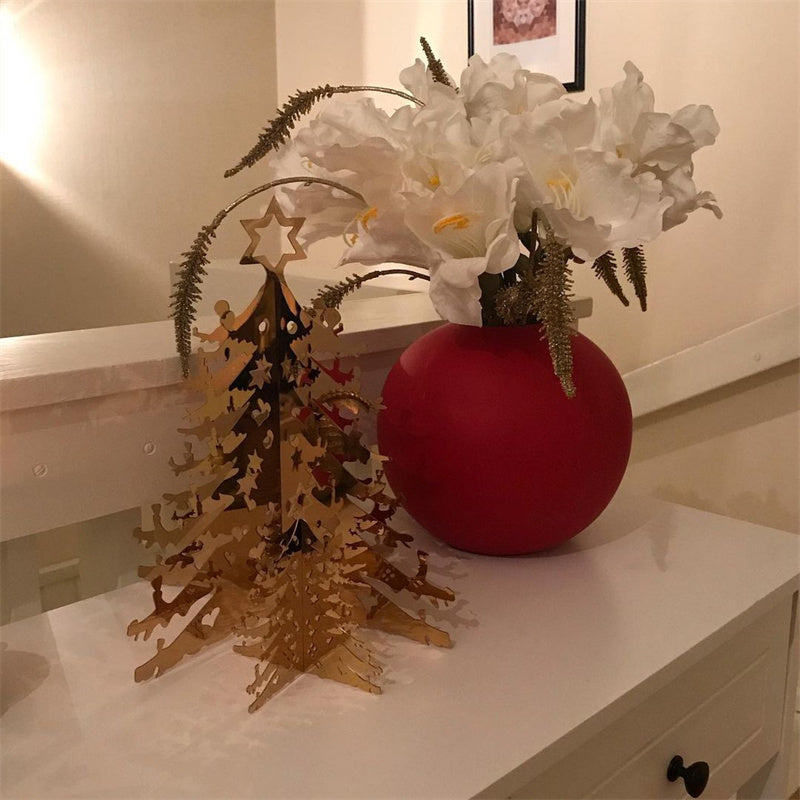 Light Luxury Round Ceramic Living Room Tabletop Vase Decoration Ornaments