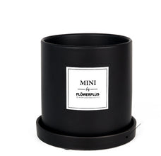 Indoor ceramic flower pot with tray