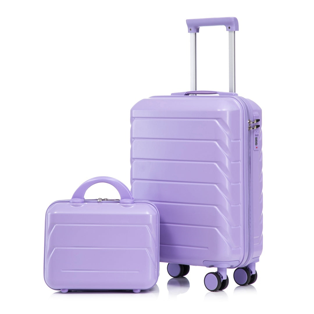 14  20 2 Pcs  Set In ABS Spinner Wheel Luggage, With Combination Lock,14 Cosmetic Case