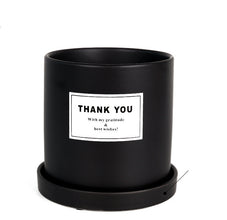 Indoor ceramic flower pot with tray