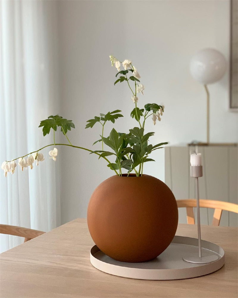 Light Luxury Round Ceramic Living Room Tabletop Vase Decoration Ornaments