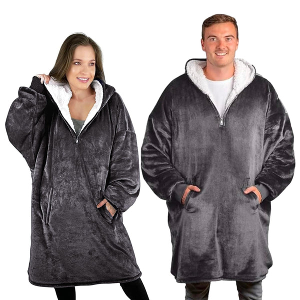 Luxury Sherpa-Lined Hoodie Blanket