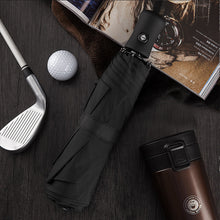 Paraguas plegable automático de goma negra de doble propósito resistente a los rayos UV