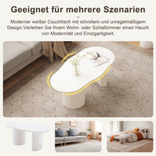 Mesa de centro de madera blanca pintada con forma de nube abstracta, mesa de centro blanca irregular, mesa auxiliar de té, mesa de centro moderna, para sala de estar, fácil de montar.