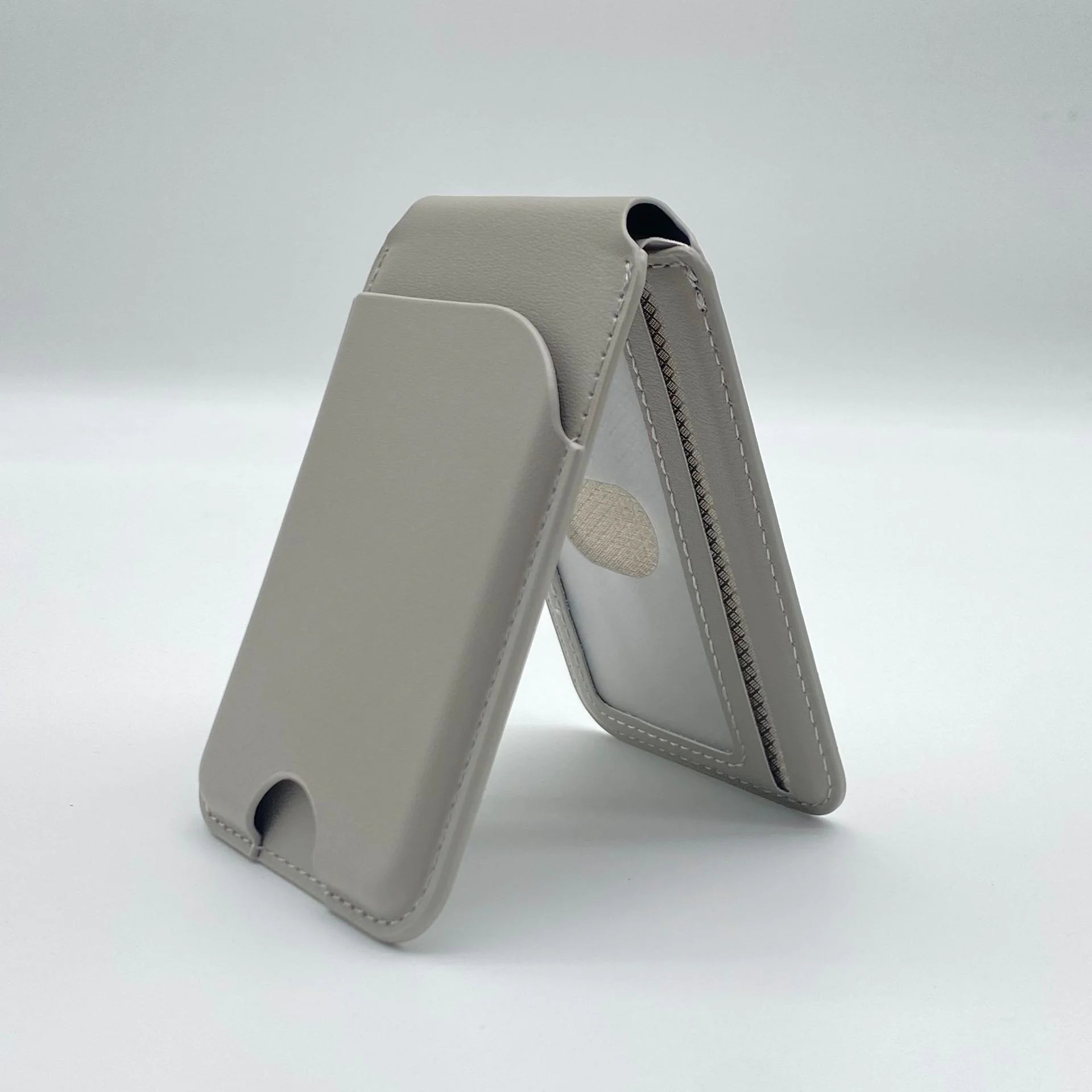 Leather Multi-functional Strong Magnetic Bracket Card Holder