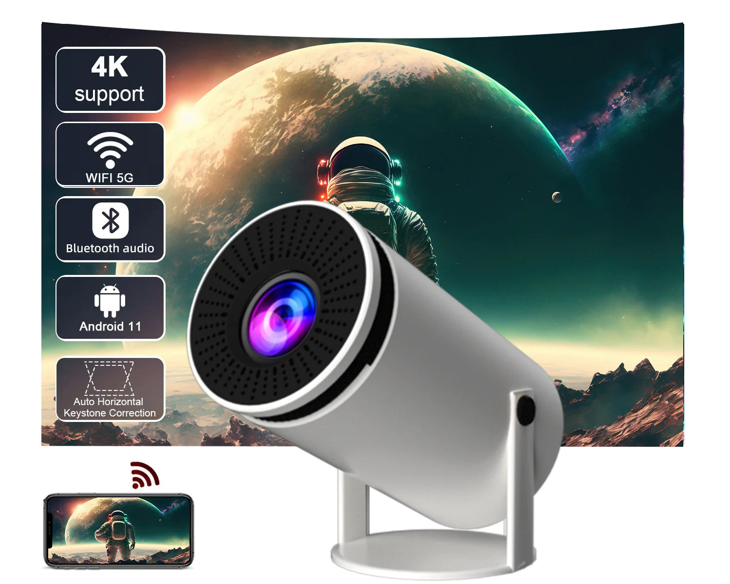 HY300 Smart HD Home Projector