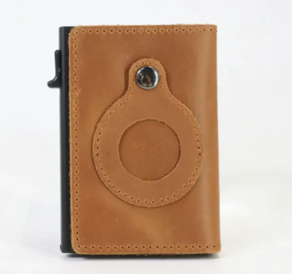 Slim RFID Wallet – Leather Anti-Theft Card Holder for AirTag