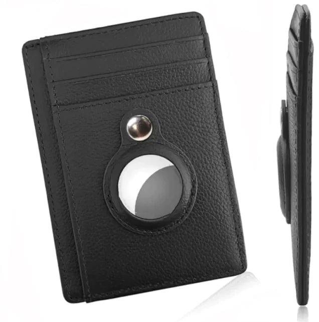 Slim RFID Wallet – Leather Anti-Theft Card Holder for AirTag