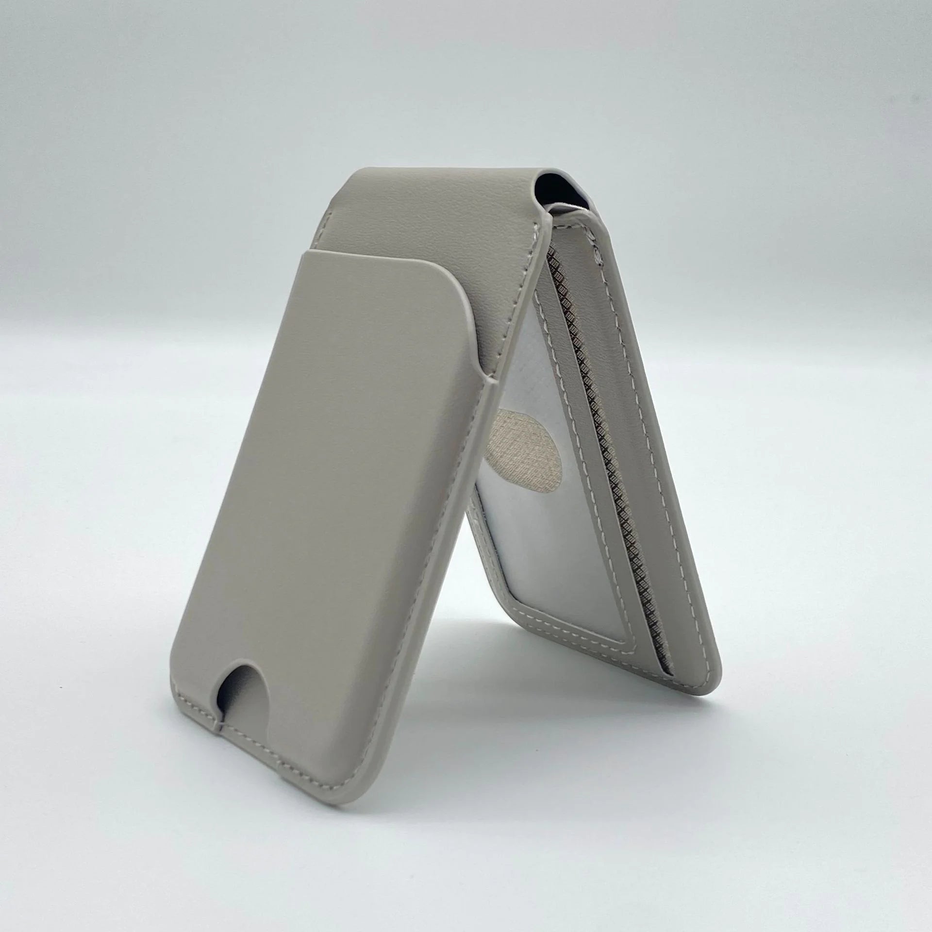 Leather Multi-functional Strong Magnetic Bracket Card Holder