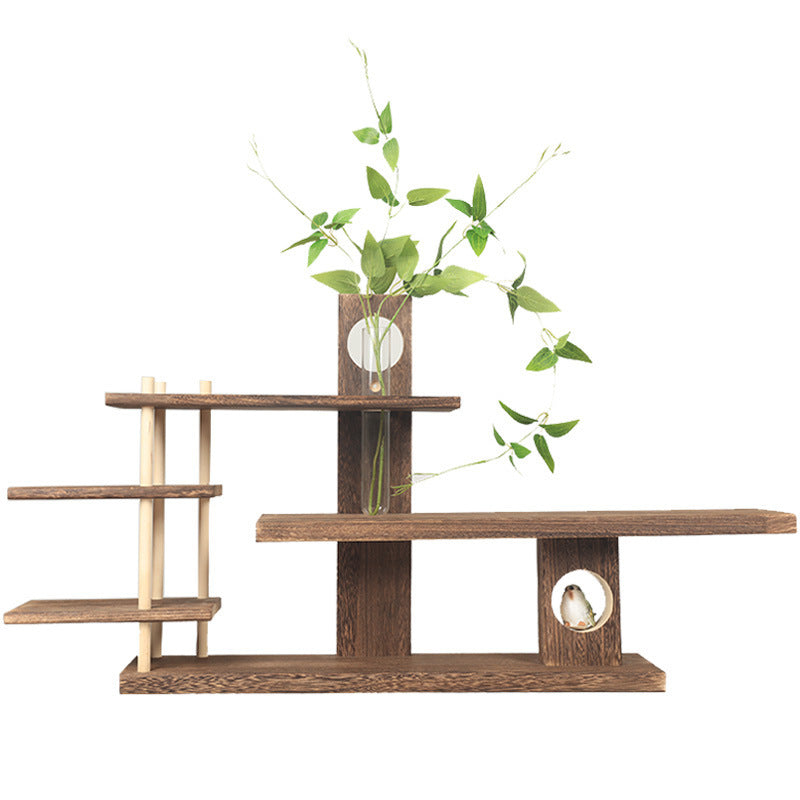 Chinese Style Solid Wood Kung Fu Tea Cup Storage Rack