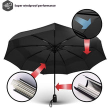 Paraguas de viaje plegable automático de doble capa transpirable y resistente al viento