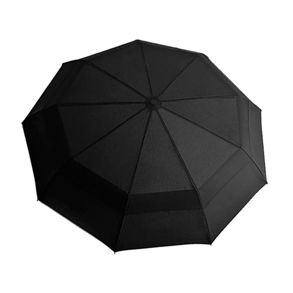 Paraguas de viaje plegable automático de doble capa transpirable y resistente al viento