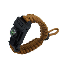 Pulsera de supervivencia para acampar con cuchillo y cuerda para paraguas al aire libre