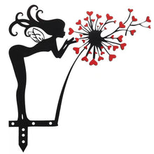 Hada de flores con arte en metal, manualidades para interiores y exteriores