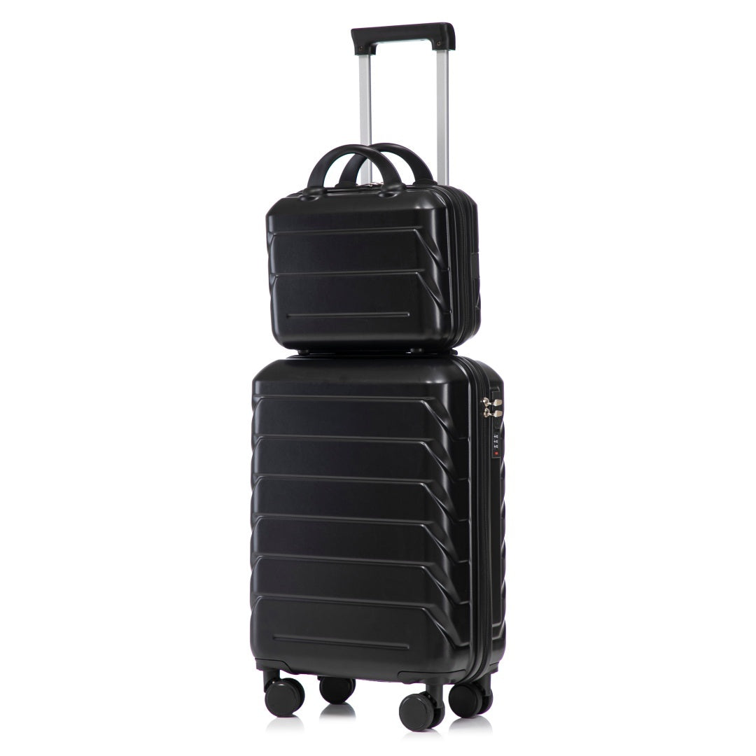 14  20 2 Pcs  Set In ABS Spinner Wheel Luggage, With Combination Lock,14 Cosmetic Case