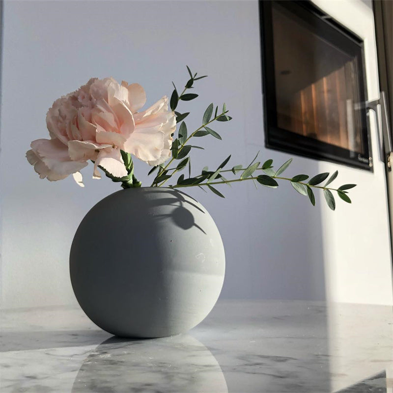 Light Luxury Round Ceramic Living Room Tabletop Vase Decoration Ornaments