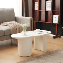 Mesa de centro de madera blanca pintada con forma de nube abstracta, mesa de centro blanca irregular, mesa auxiliar de té, mesa de centro moderna, para sala de estar, fácil de montar.