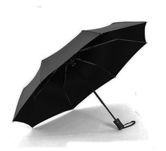 Paraguas plegable automático de goma negra de doble propósito resistente a los rayos UV