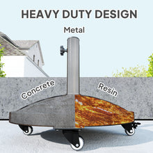 Base redonda para sombrilla de patio con ruedas, base de resina de 20 kg, soporte resistente para sombrillas de patio de 1,3 x 1,5 x 1,9 pulgadas, para exteriores, césped y piscina, color bronce.