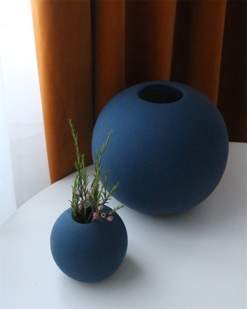 Light Luxury Round Ceramic Living Room Tabletop Vase Decoration Ornaments