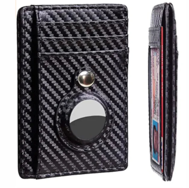 Slim RFID Wallet – Leather Anti-Theft Card Holder for AirTag